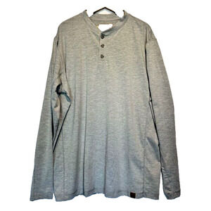 Venado Long Sleeve Henly Shirt Button‎ Neck Pullover Shirt Size XLT Gray
